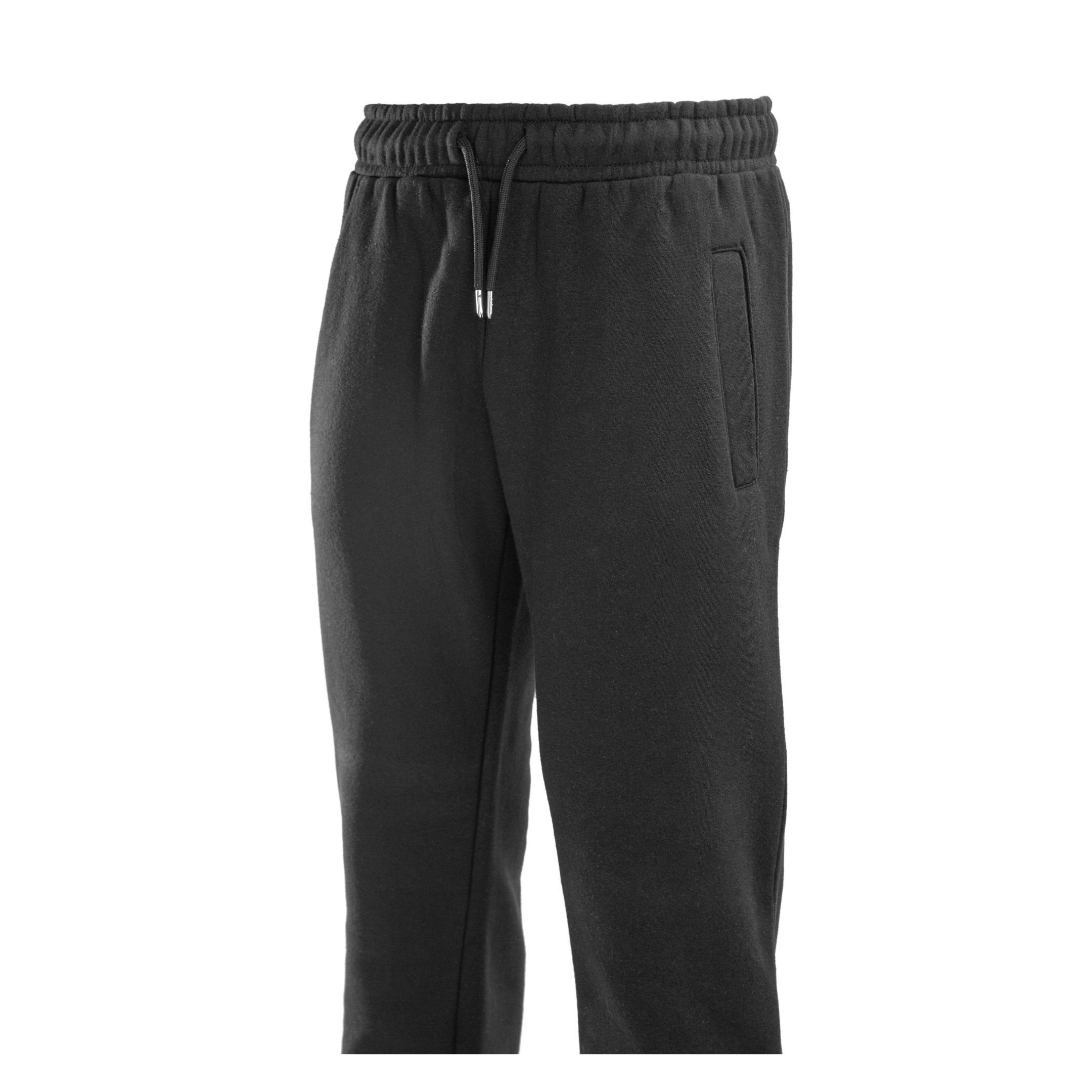 Jogginghose Sporthose Hometex Jogger Polyester, Premium mit & Baumwolle Textiles Trainingshose, Polyester Jogginghose Freizeithose, Bündchen, 35% aus als Ideal Schwarz, Unisex & 65% Basic Baumwolle