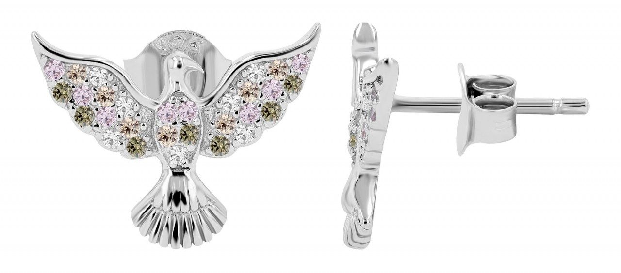 Paar Ohrhänger Damen Ohrstecker aus rhodiniertem 925 Sterling Silber