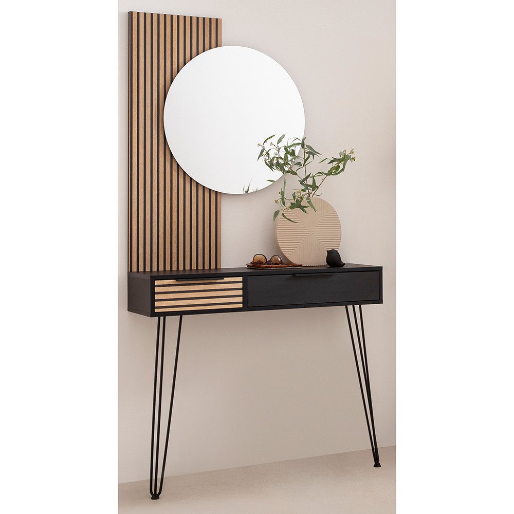 Lomadox Garderoben-Set HUNTSVILLE-80, (Spar-Set, 2-St), in schwarz mit Akus günstig online kaufen