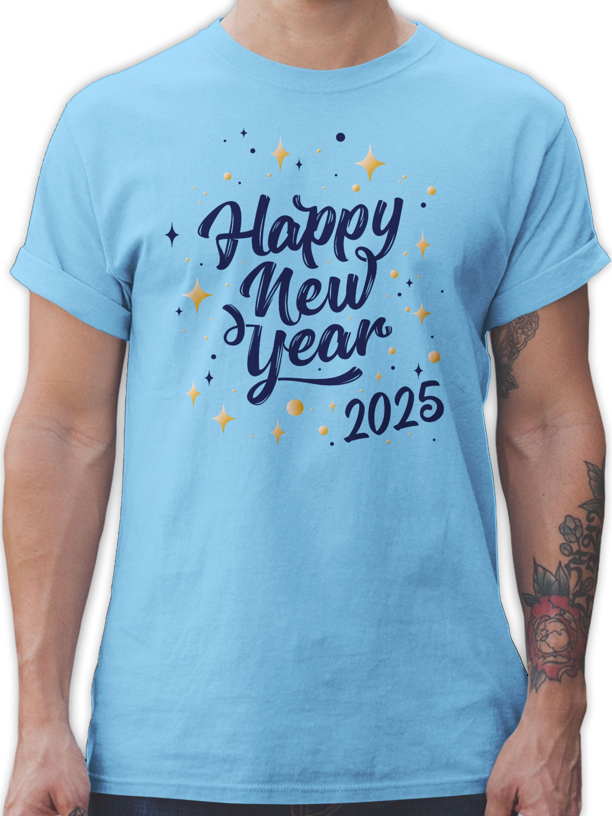 Shirtracer T-Shirt Happy new year 2025 Silvester Erwachsene