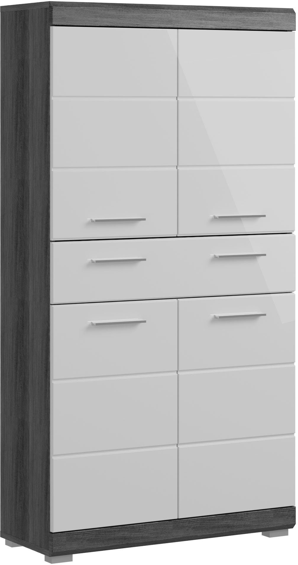 INOSIGN Midischrank Siena, Breite 74cm, 4 Türen, 1 Schubkasten, 4 Fächer, MDF-Front in verschiedenen Farben erhältlich, Badmöbel, Badschrank, Schrank, Bad