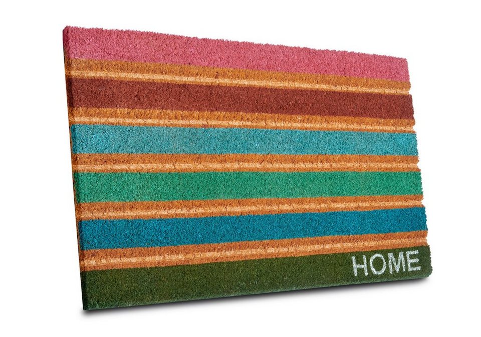 Fußmatte Mix Mats Kokos Colorful Stripes, HANSE Home, rechteckig, Höhe: 15  mm, Kokos, Schmutzfangmatte, Outdoor, Rutschfest, Innen, Kokosmatte, Bunt