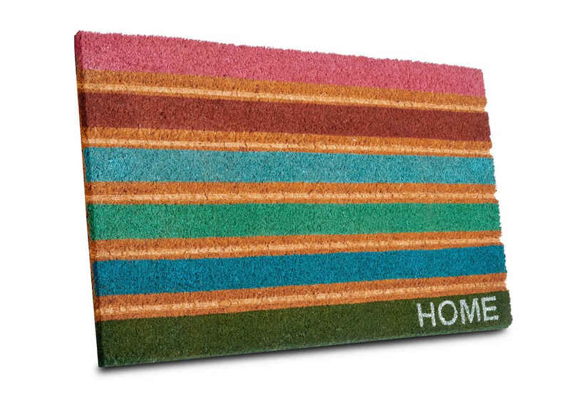 Fußmatte Mix Mats Kokos Colorful Stripes, HANSE Home, rechteckig, Höhe: 15 mm, Kokos, Schmutzfangmatte, Outdoor, Rutschfest, Innen, Kokosmatte, Bunt