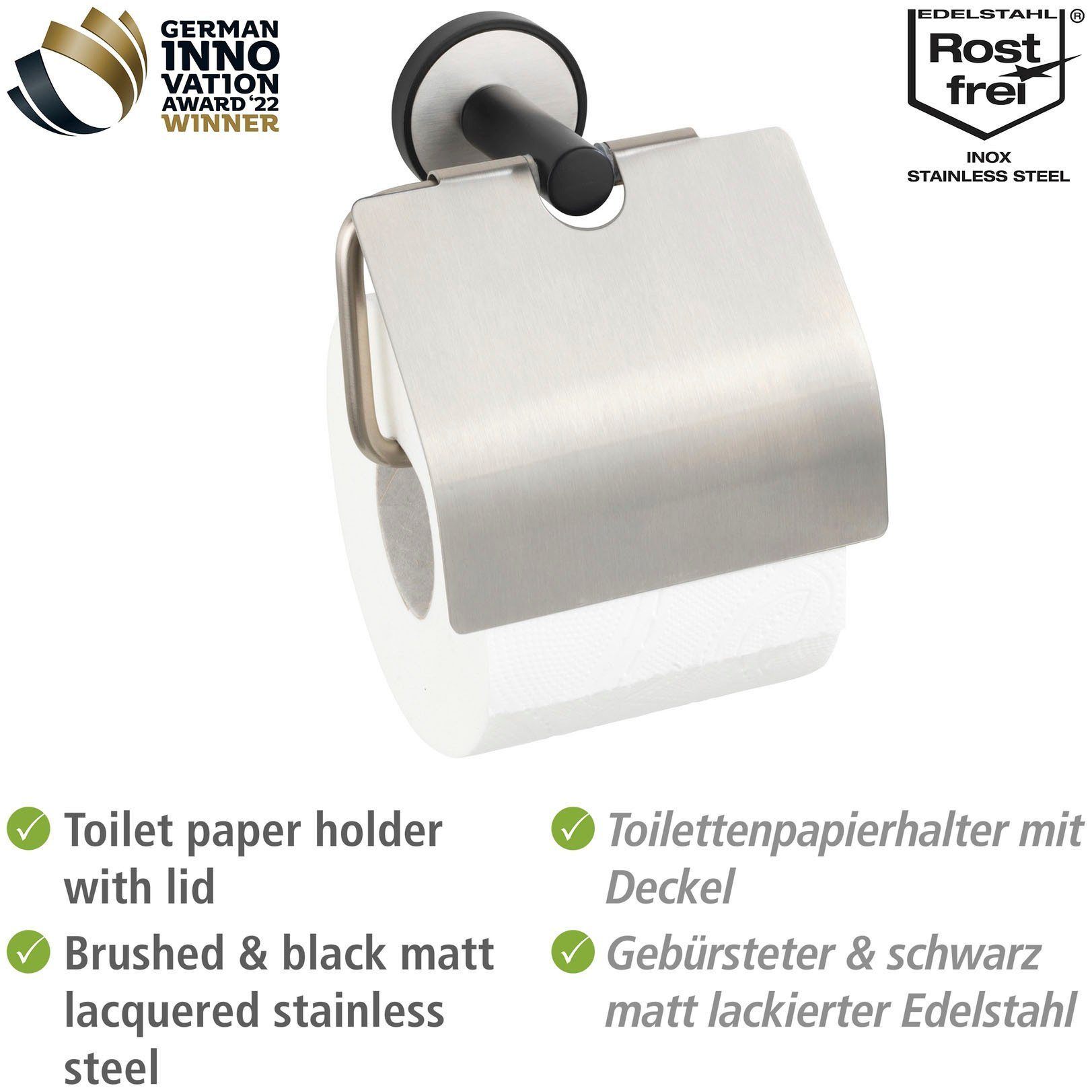 Befestigen Udine, Toilettenpapierhalter ohne Bohren UV-Loc® WENKO