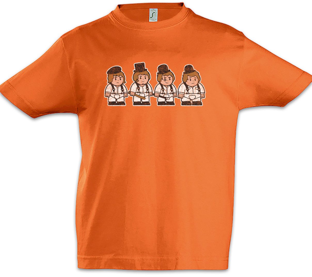 Print-Shirt Chibi Droogs Kinder T-Shirt A Uhrwerk Droogs Alexander Orange Alex