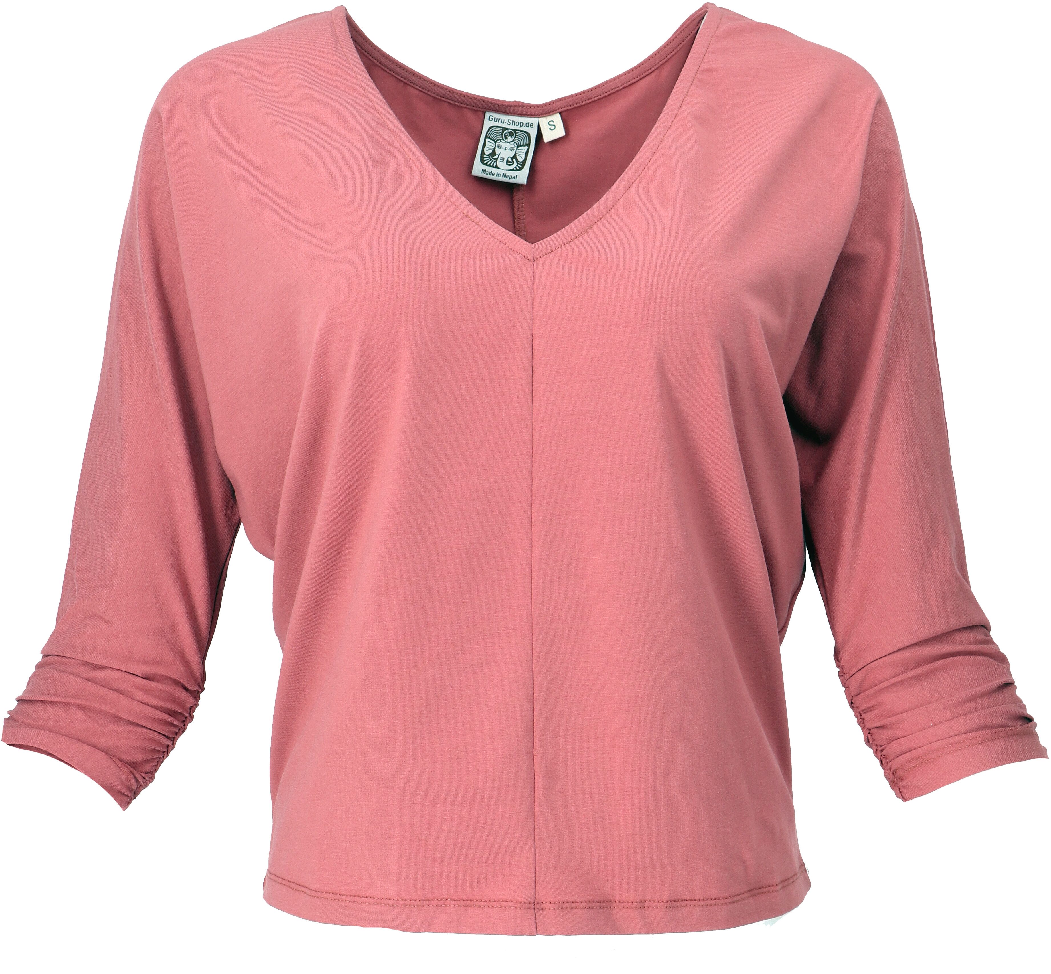 Guru-Shop Longsleeve Einfarbiges Basic Fledermaus Shirt,.. günstig online kaufen