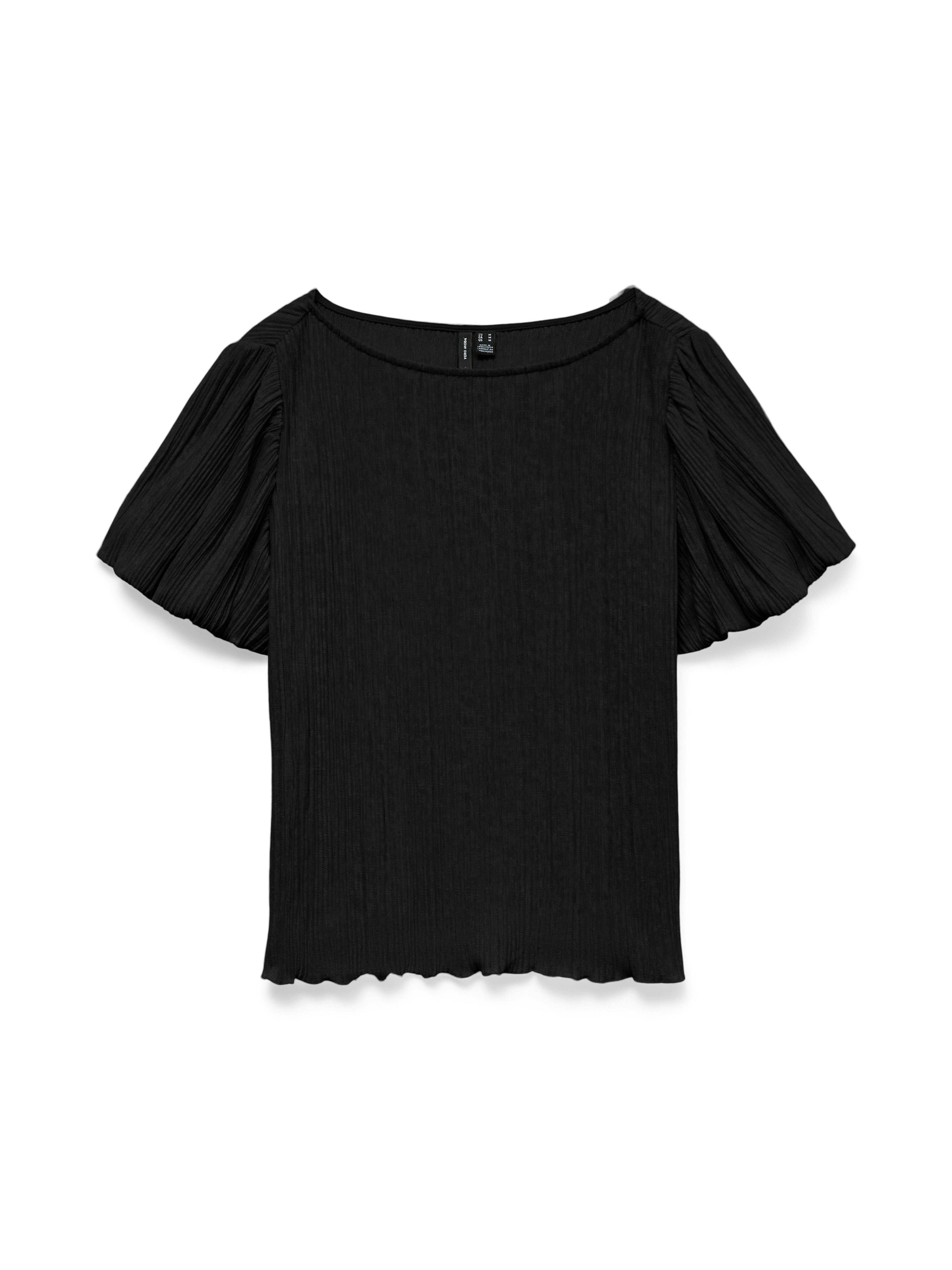 Vero Moda Kurzarmshirt VMLEIKA SS BOAT-NECK TOP JRS Kunstfaser, regular fit – Bild 2 von 2