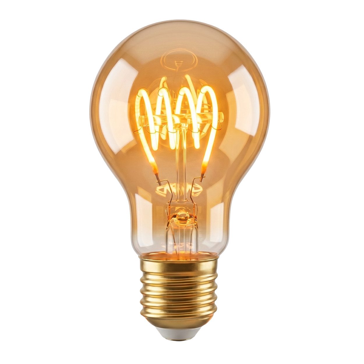 hofstein LED-Leuchtmittel 4er Set Glühbirne Extra Warmweiß dimmbar 6 Watt, E27, 2200 Kelvin, 320 Lumen, Klassisch, Filament Spirale, Amber