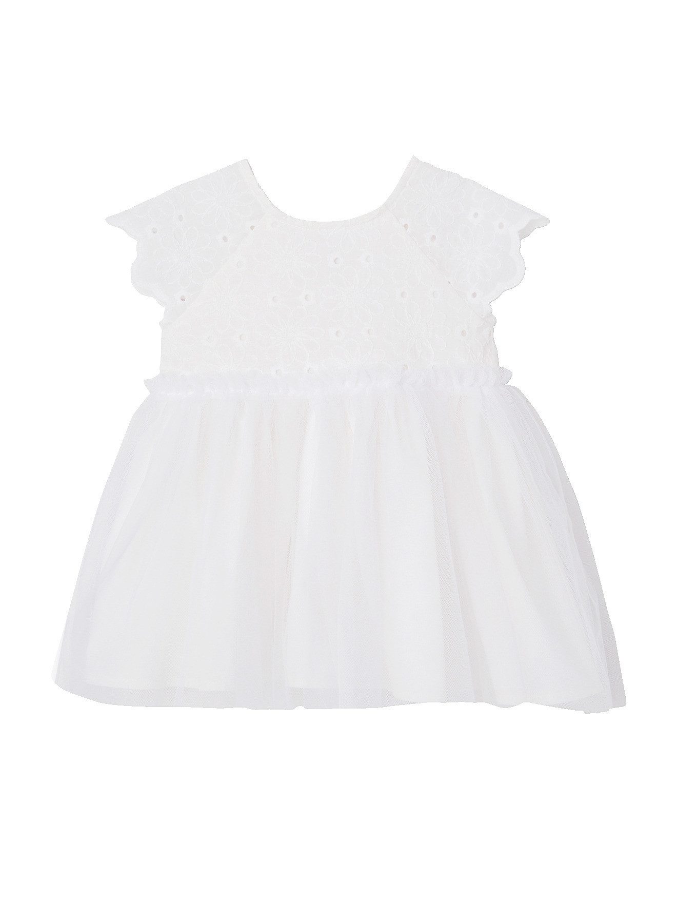 Minikleid Baby Kleid mit Stickerei und Tüllrock