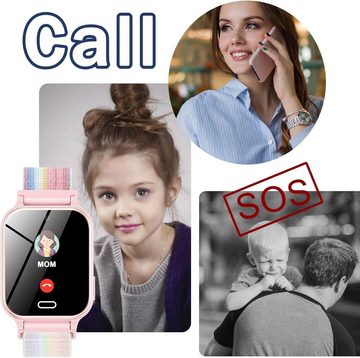 SEVGTAR Kinder - Uhr Telefon für Mädchen Jungen Smartwatch (1.62 Zoll), mit Anruf, SOS, 22 Spiele, Musik, Kamera Wecker Taschenlampe Kinderuhr