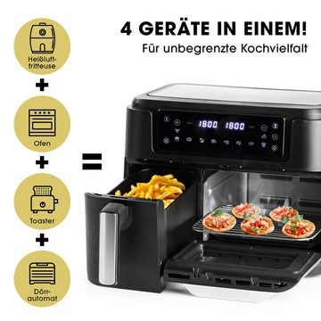 GOURMETmaxx Heißluftfritteuse, 2400,00 W, 4 Geräte in einem Toaster, Fritteuse, Ofen, Dörrautomat