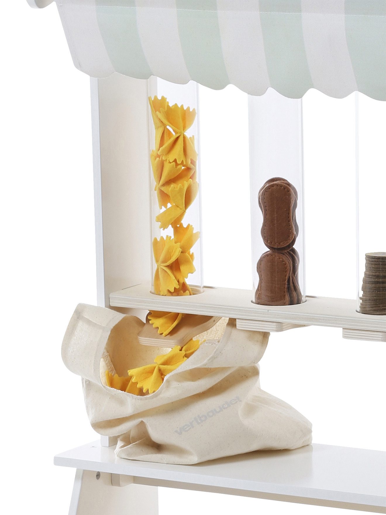 vertbaudet Spielküche Kinder Marktstand mit Obst und Gemüse, Holz FSC® Holz