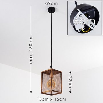 hofstein Hängeleuchte »Giais« Hängelampe aus Metall in Kupfer/Schwarz, ohne Leuchtmittel, E27, im Industrial-Style in Gitter-Optik