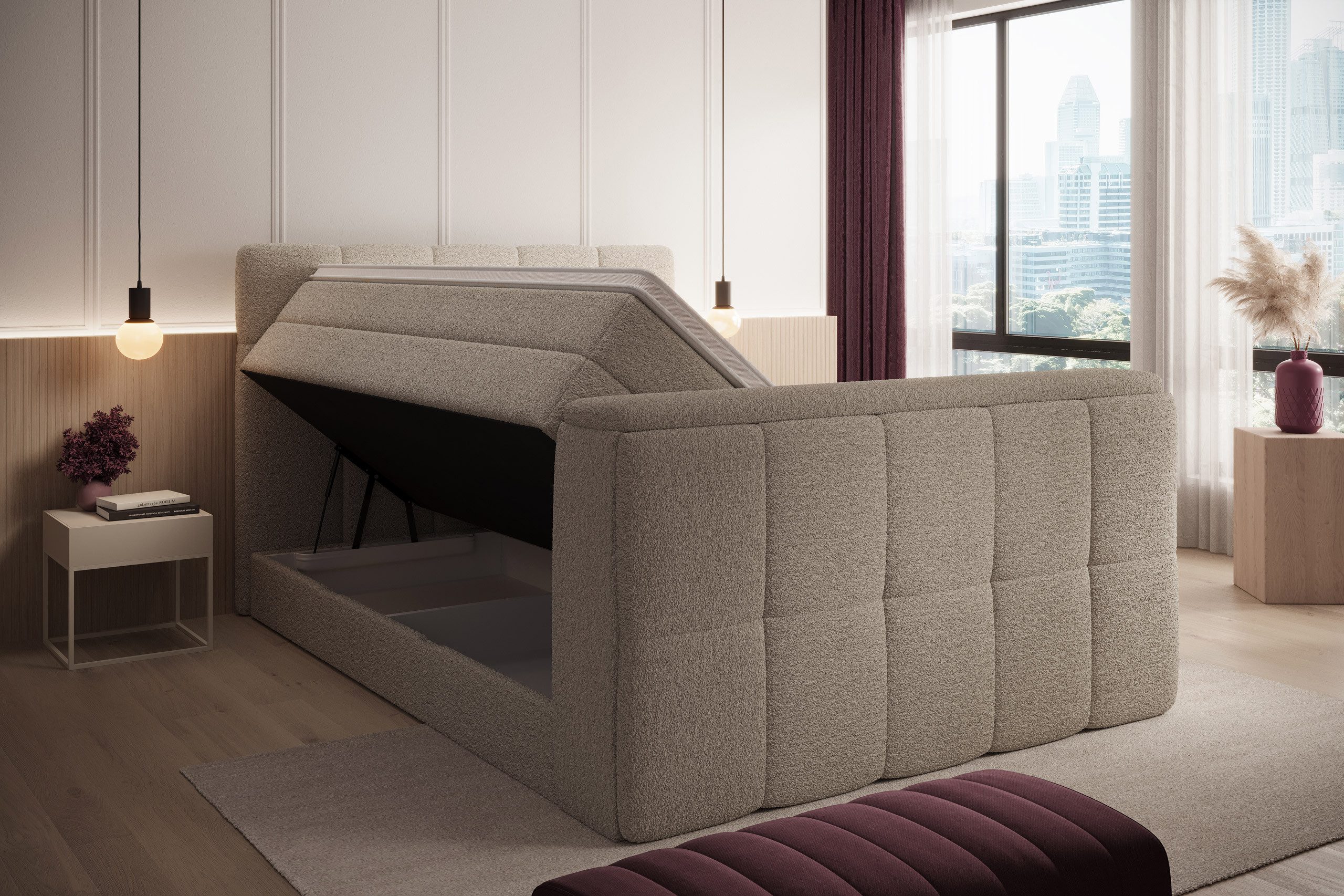 wonello Boxspringbett Madison 3 mit TV-Lift, günstig online kaufen