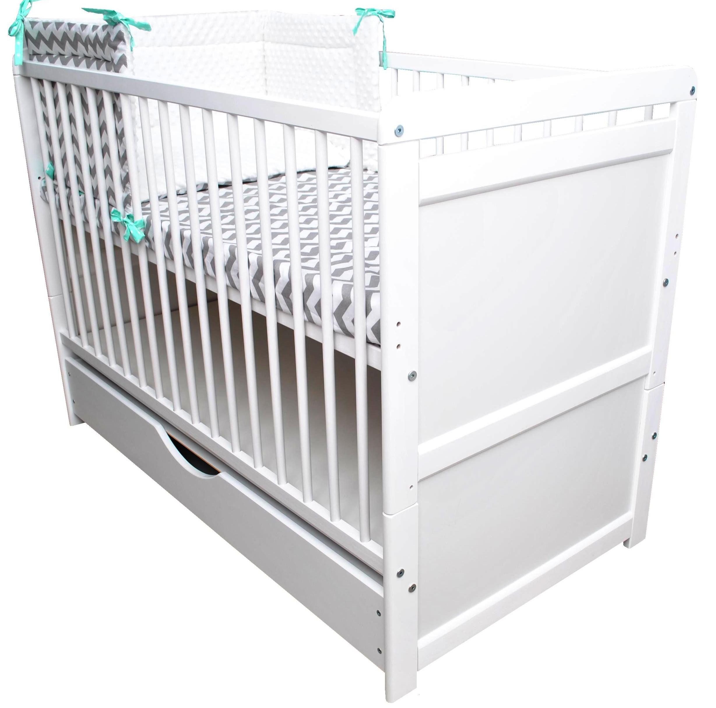 Babybett Babybett Gitterbett Beistellbett + Matratze und Schublade TIMMY 120x60