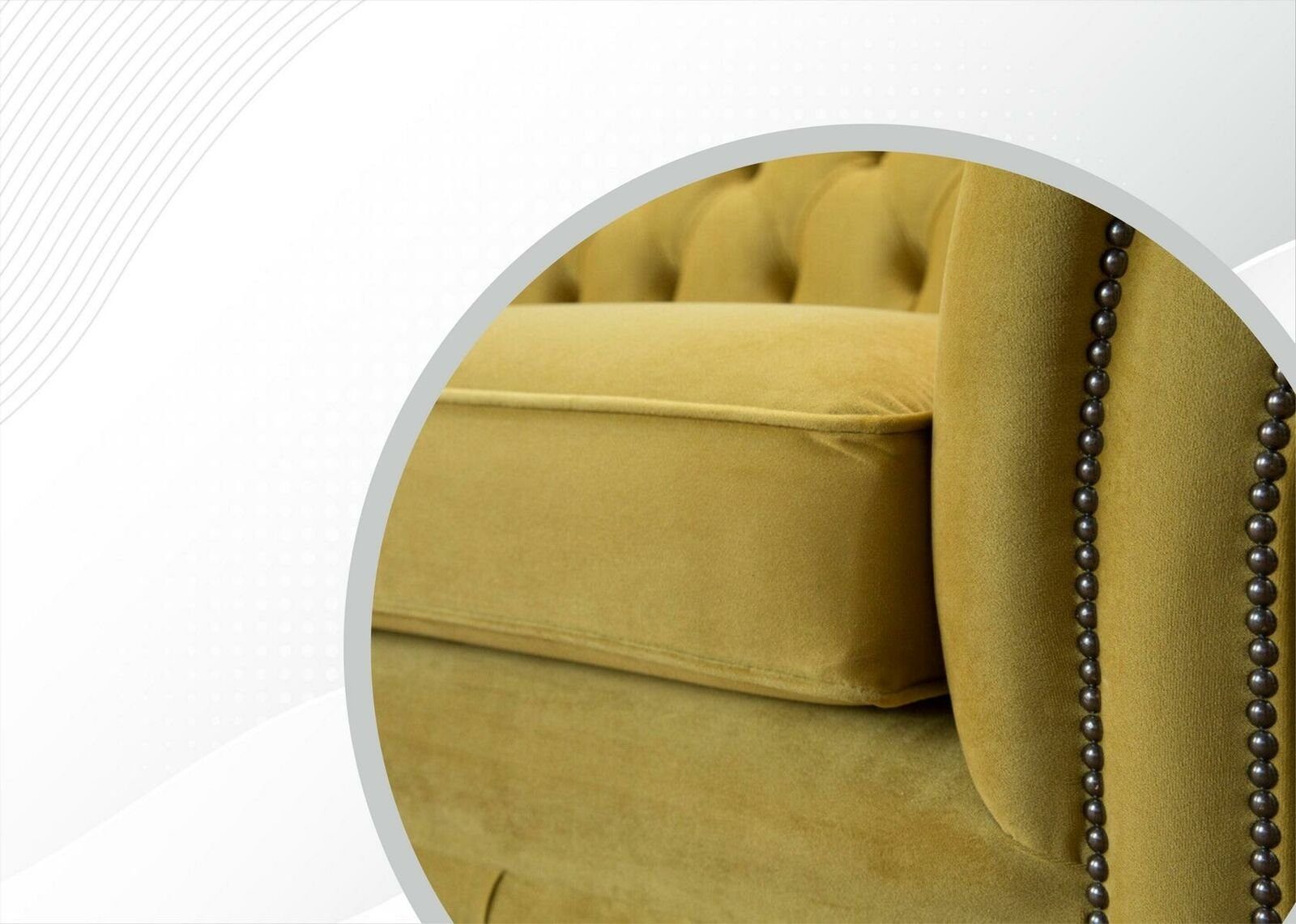 3-er, in Senf Chesterfield Design JVmoebel Made luxus Möbel Chesterfield-Sofa Neuer Europe Dreisitzer