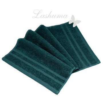 Lashuma Handtuch Set London, Frottee, (Set, 4-tlg), Grüne Gästetücher 30x50 cm aus 100% Baumwolle