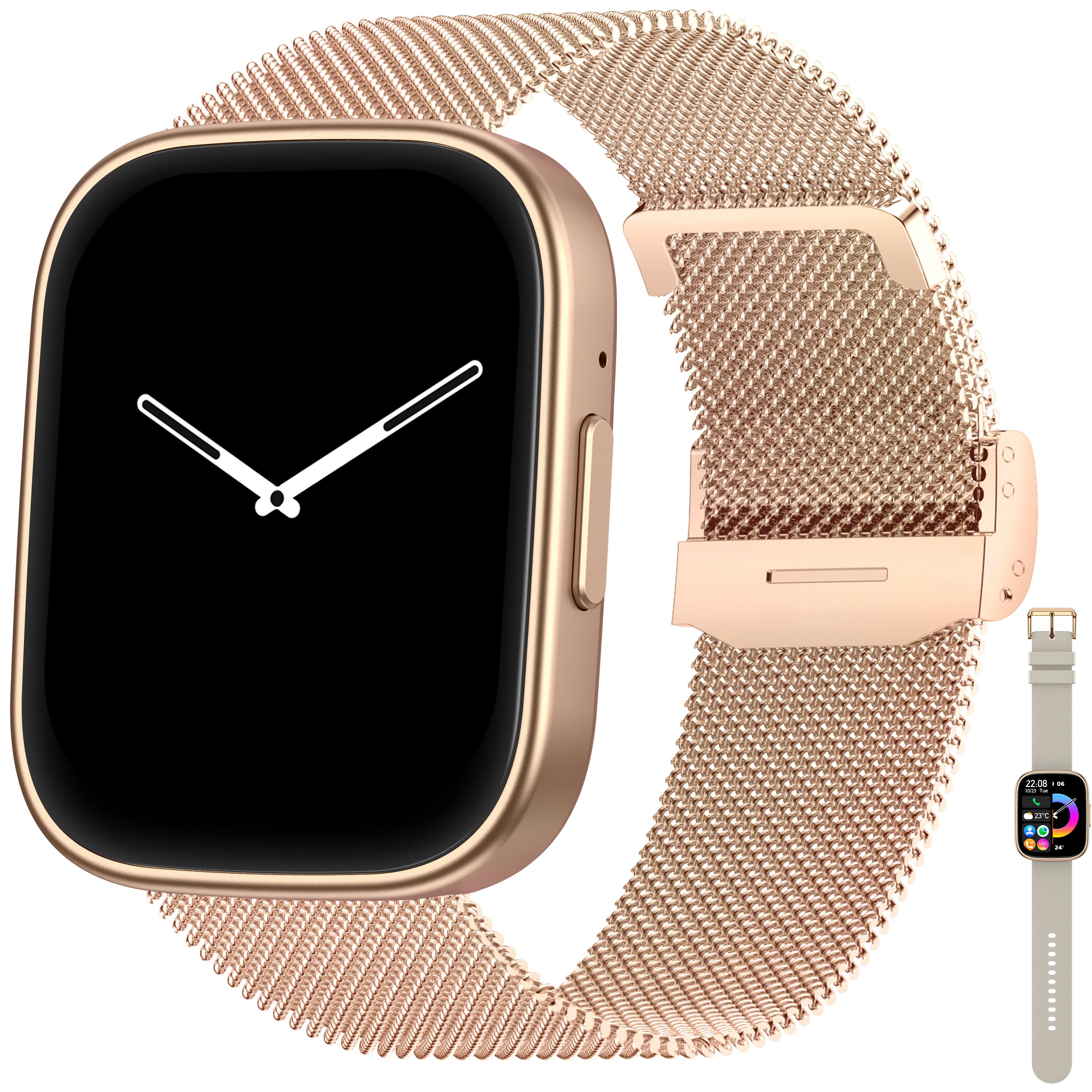DOITX3 Damen Smartwatch, Sprachassistent, AMOLED Always-On Display Smartwatch