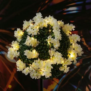 MARELIDA LED-Lichterkette LED Lichterkette weiße Kirschblüten Deko Blumengirlande Timer L: 1,8m, 20-flammig