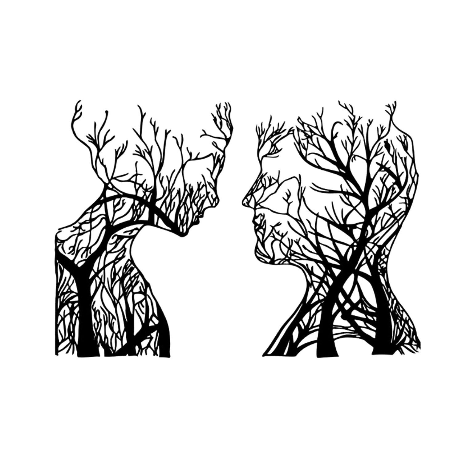 EYOKA Wanddekoobjekt Durchbrochenes 3D-Bild Baumköpfe, Openwork Tree Heads günstig online kaufen