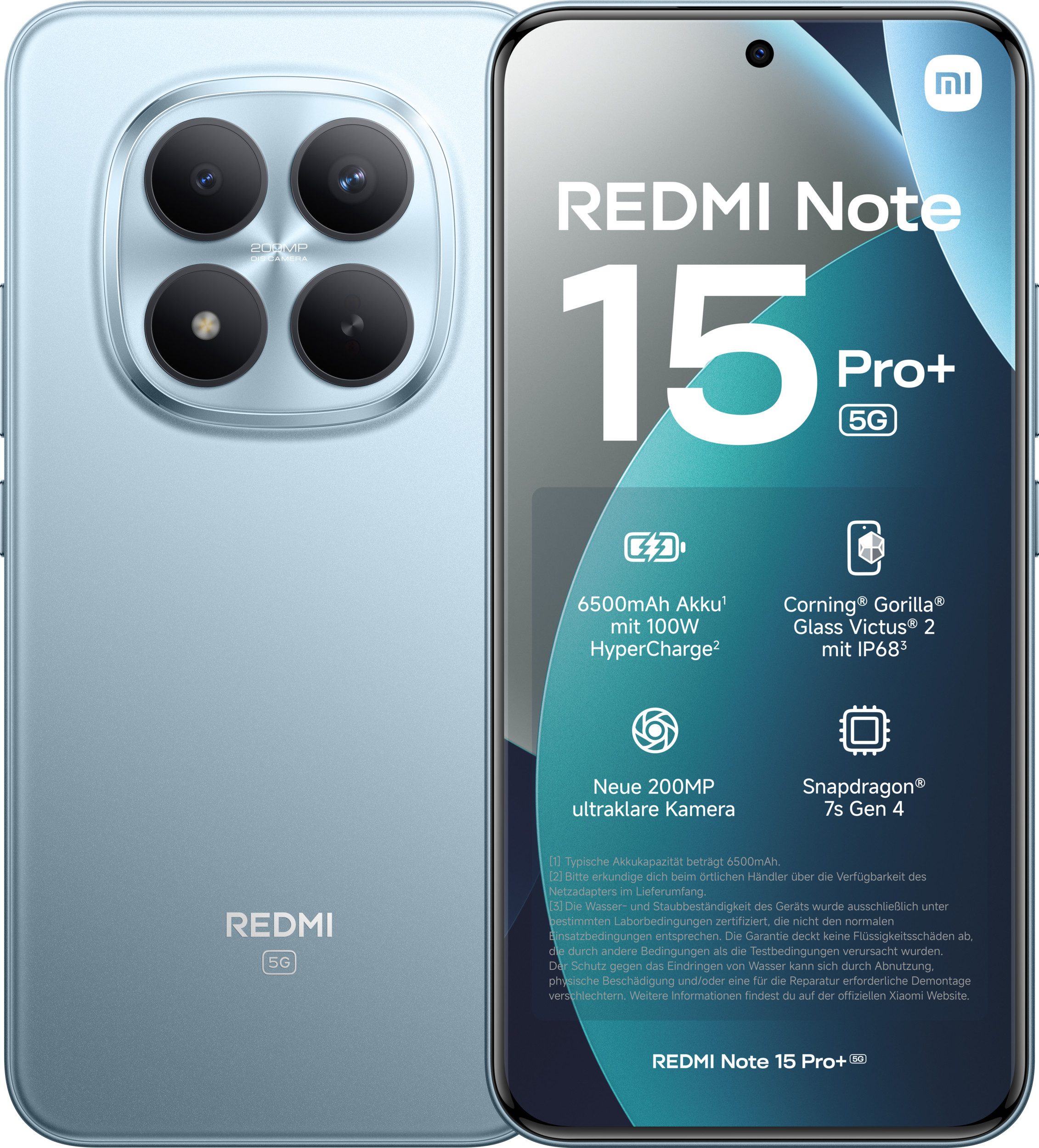 Xiaomi Xiaomi Redmi Note 15 Pro+ 5G Colour_Name_180 8 Gigabyte 256 Gigabyte Smartphone (256 GB Speicherplatz, 200 MP MP Kamera, Water Resistant,Accelerometer,Gyro,Compass)