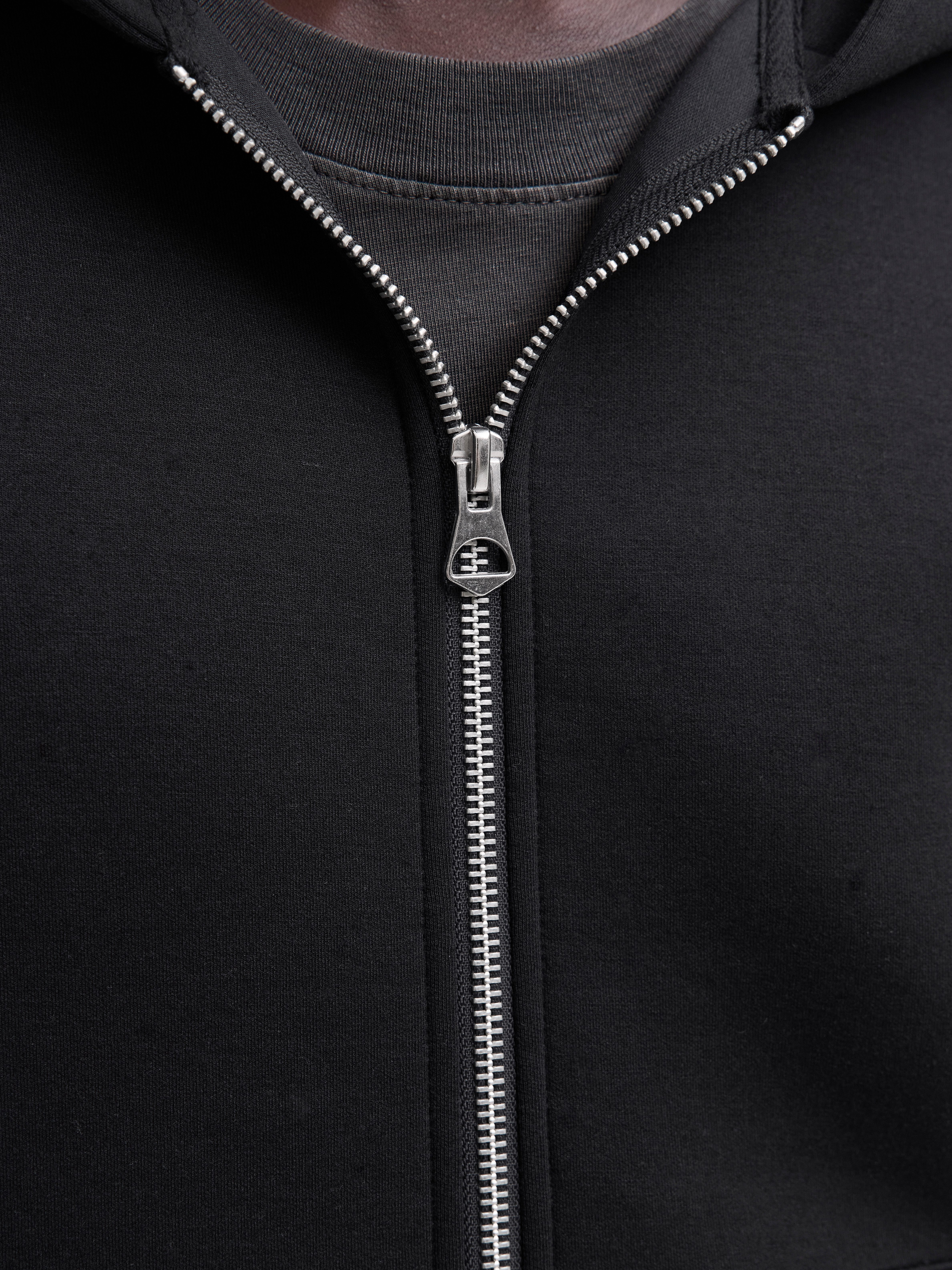 Jack & Jones Kapuzensweatjacke JCOLEGACY SWEAT SCUBA ZIP HOOD NOOS Materialmix, locker geschnitten