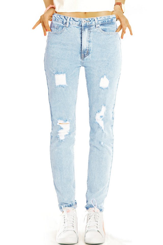 be styled Destroyed-Jeans Zerrissene skinny fit High Waist Jeans destroyed Hose - Damen - j26k-1 High Waist