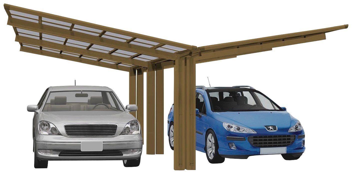 Ximax Doppelcarport Linea Typ 110 Y-bronze, BxT: 548x495 cm, 240 cm Einfahrtshöhe, Aluminium | Carports