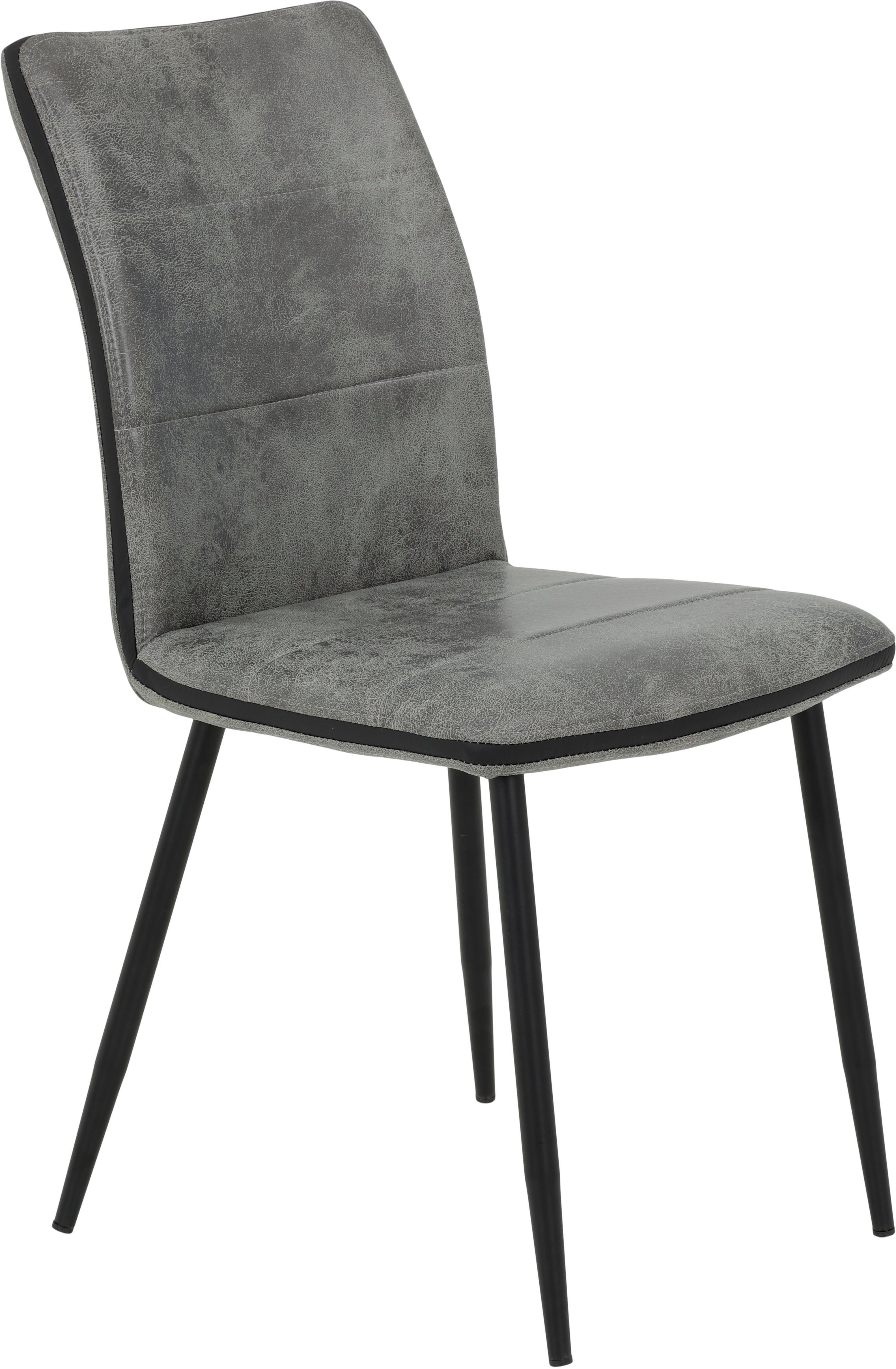 HELA Essgruppe Janina, (Set, Microfaser Grau Betonoptik/Vintage Grau | verschiedene Farben/Dekore, Vintage Optik Vintage Stuhl 7-tlg)