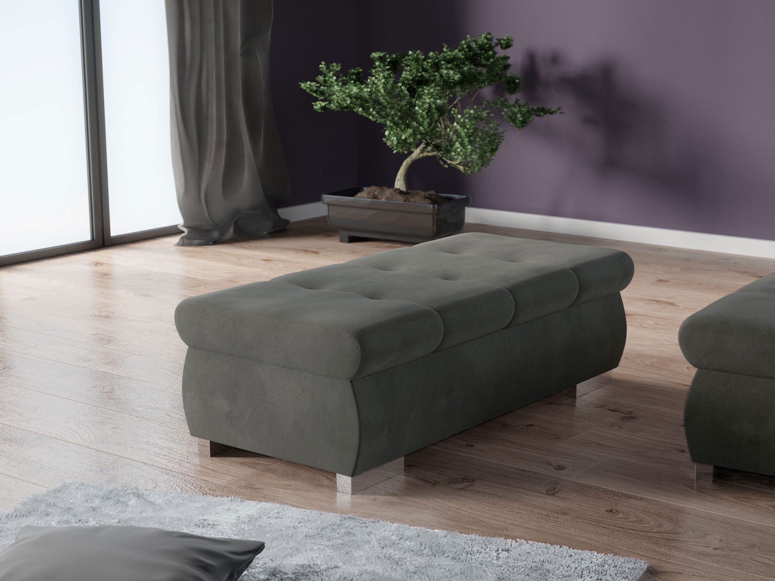 MIRJAN24 Polsterhocker Orkan Groß, Holzkonstruktion, 120x60x39 günstig online kaufen