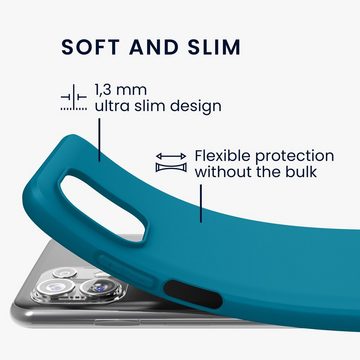 kwmobile Handyhülle Hülle für Motorola Edge 20 Lite, Hülle Silikon - Soft Handyhülle - Handy Case Cover - Karibikblau