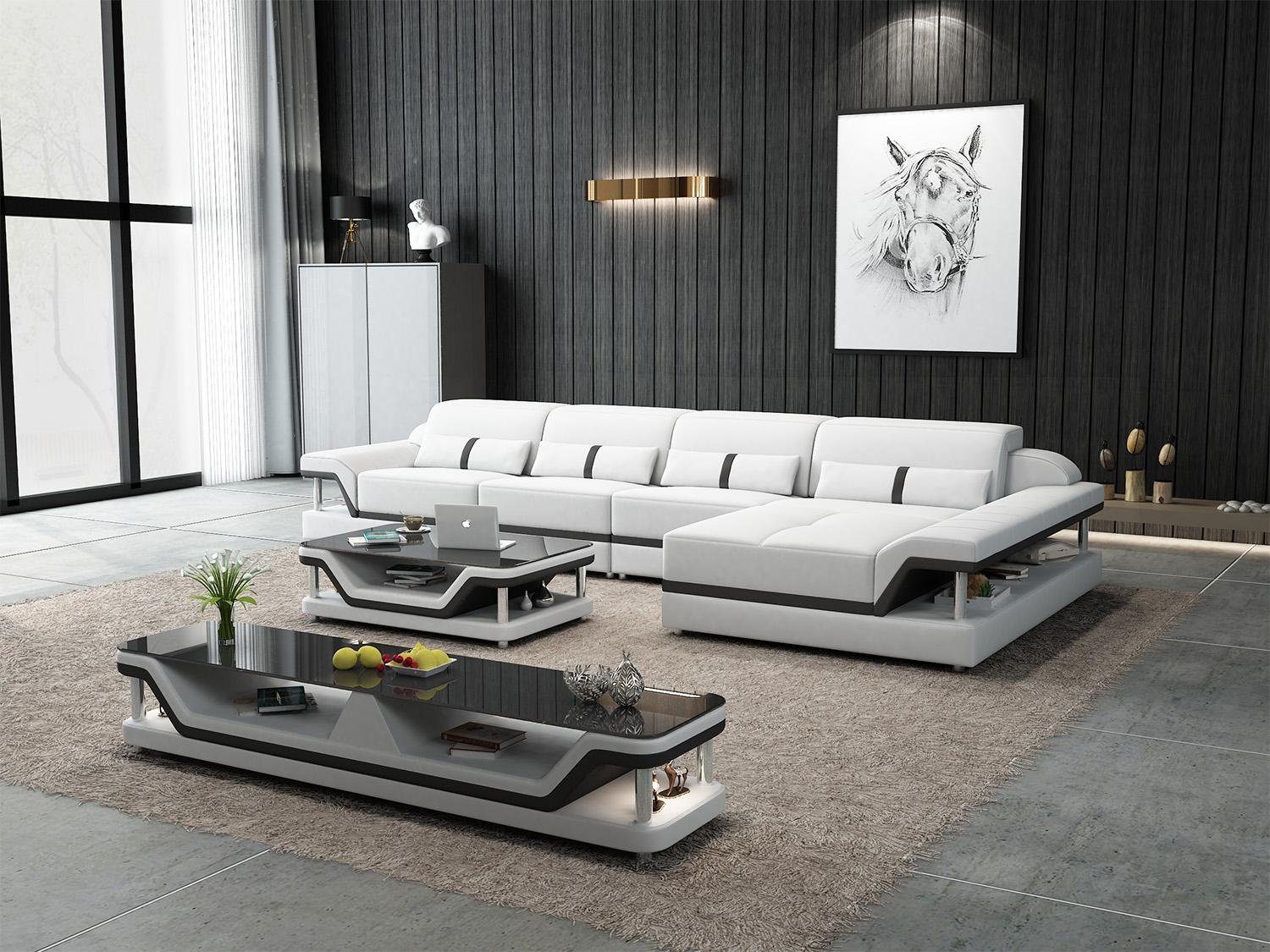 JVmoebel Ecksofa, Ledersofa L-Form Couch Wohnlandschaft Ecksofa Garnitur