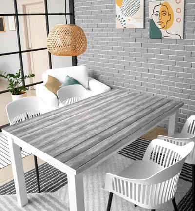 MyMaxxi Möbelfolie MyMaxxi - selbstklebende Tischfolie Vintage helles Holz Textur vertikal grau kompatibel mit Ikea Lacktisch Holzplatten Baum Pflanze Vintage Möbelfolie Aufkleber - blasenfrei zu verkleben