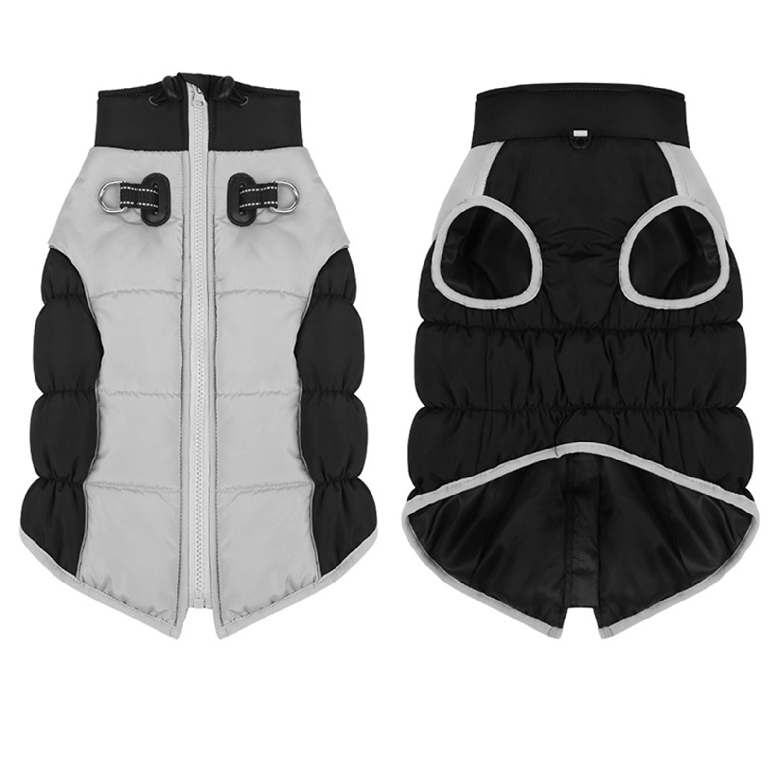Jumpeak Hundemantel hundemantel winter,hundemantel für grosse hunde,5kg-40kg, Reflektierender Aufkleber,Zugöse,Verlängerungsring,Reißverschluss