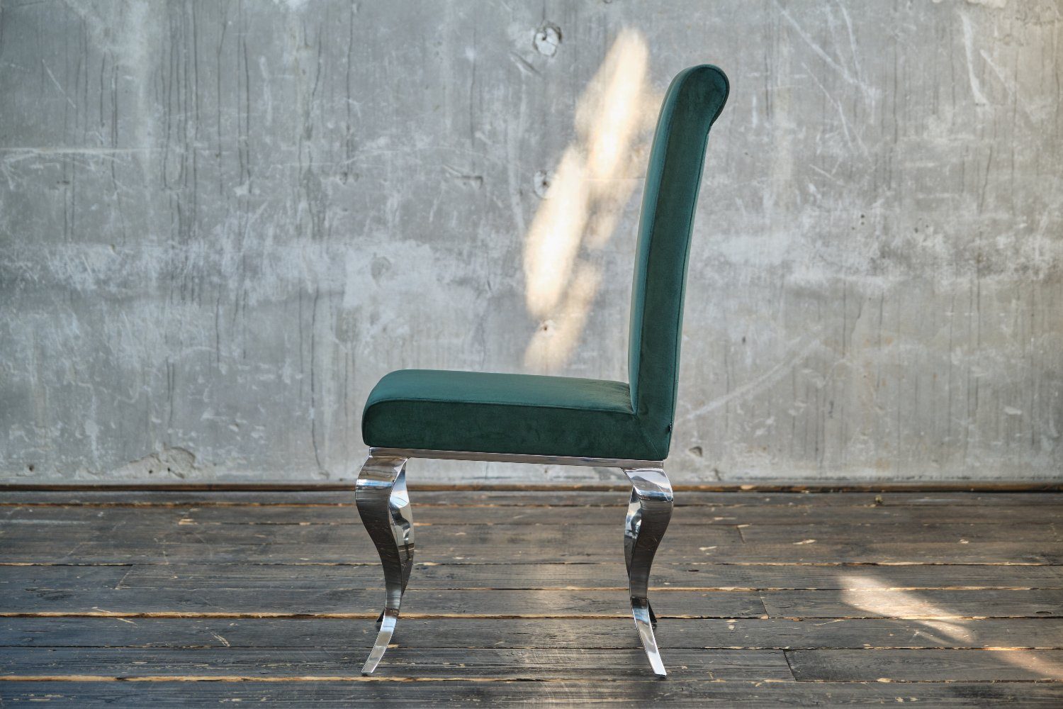 LEIA, Stuhl Esszimmerstuhl grün Farben Barock Velvet KAWOLA verschiedene