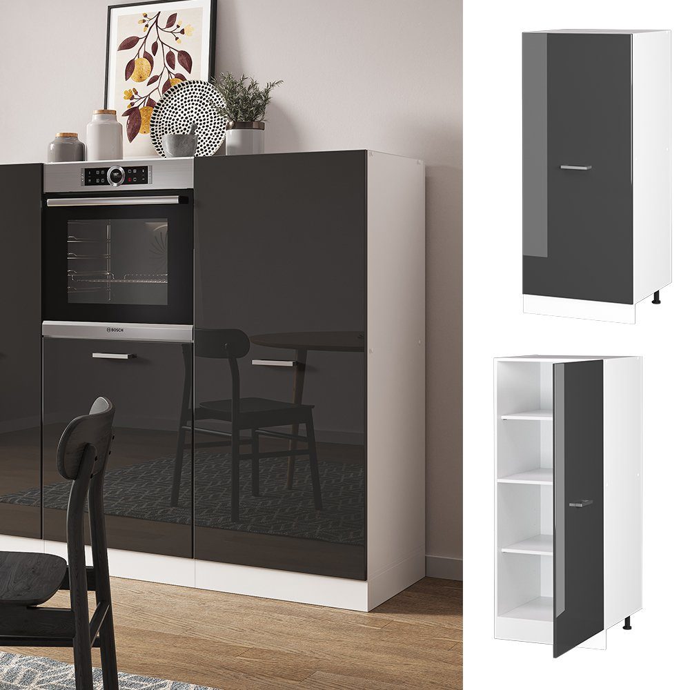 Vicco Hochschrank R-Line, Anthrazit Hochglanz/Weiß, 60 günstig online kaufen