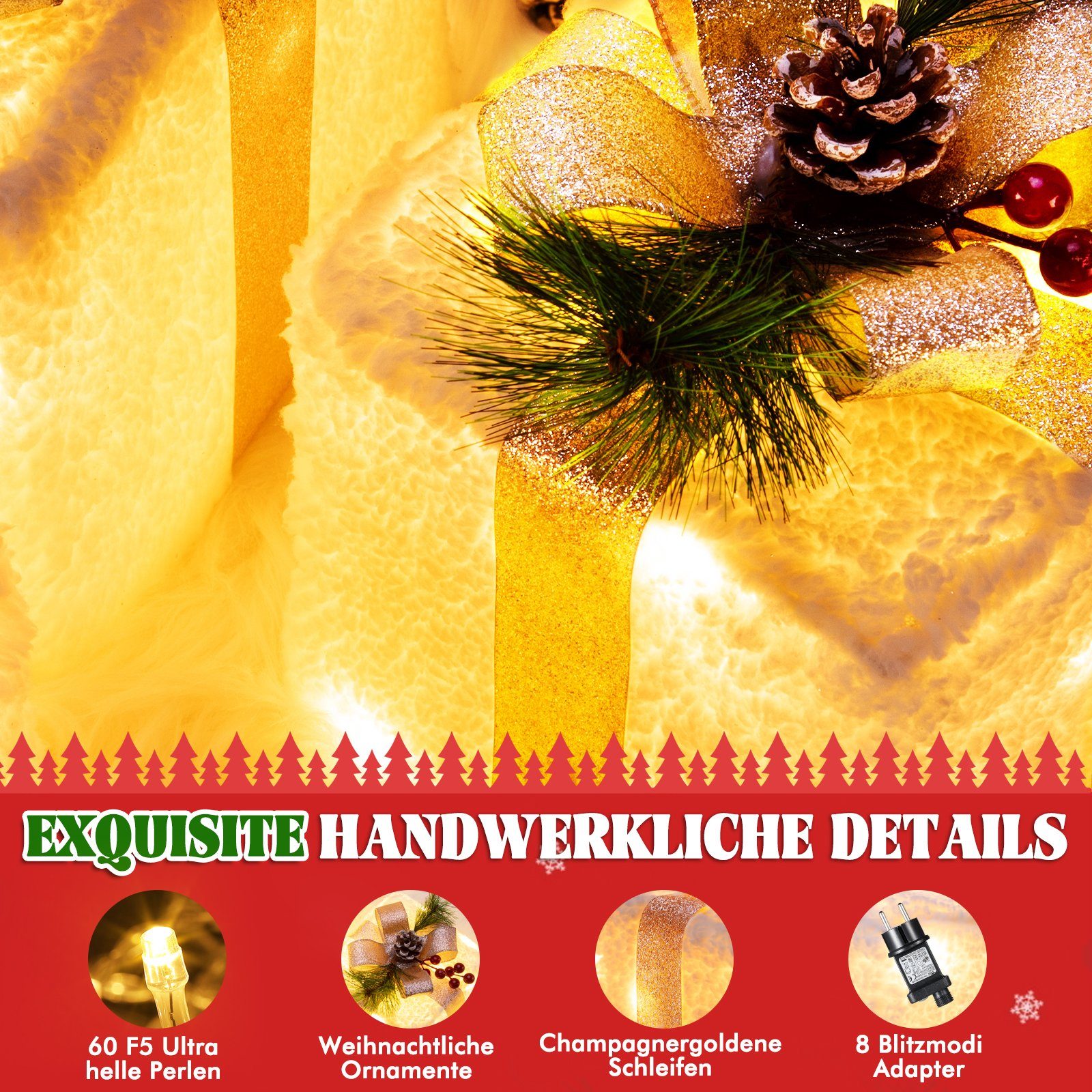 Elegear Weihnachtsfigur 3er Set LED Geschenkbox Weihnachten, Weihnachtsdeko günstig online kaufen