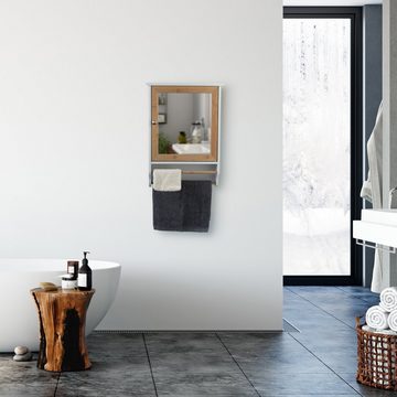 relaxdays Spiegelschrank Spiegelschrank mit Handtuchhalterung