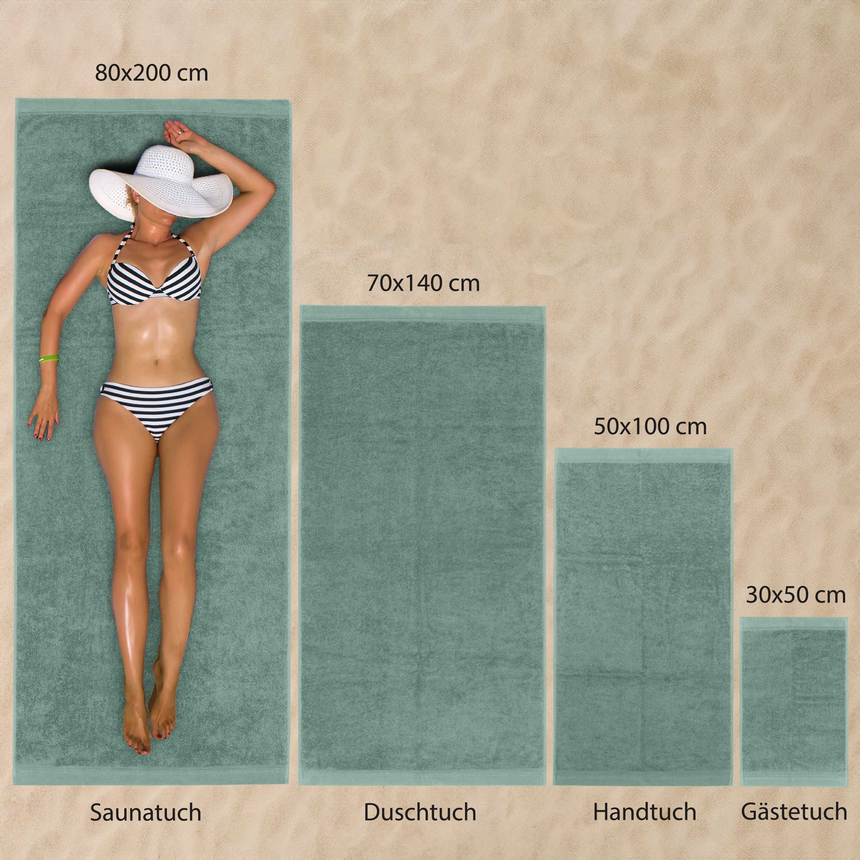Hausfelder Handtücher Saunatuch (Hellgrün, 1 Saunatuch, günstig online kaufen