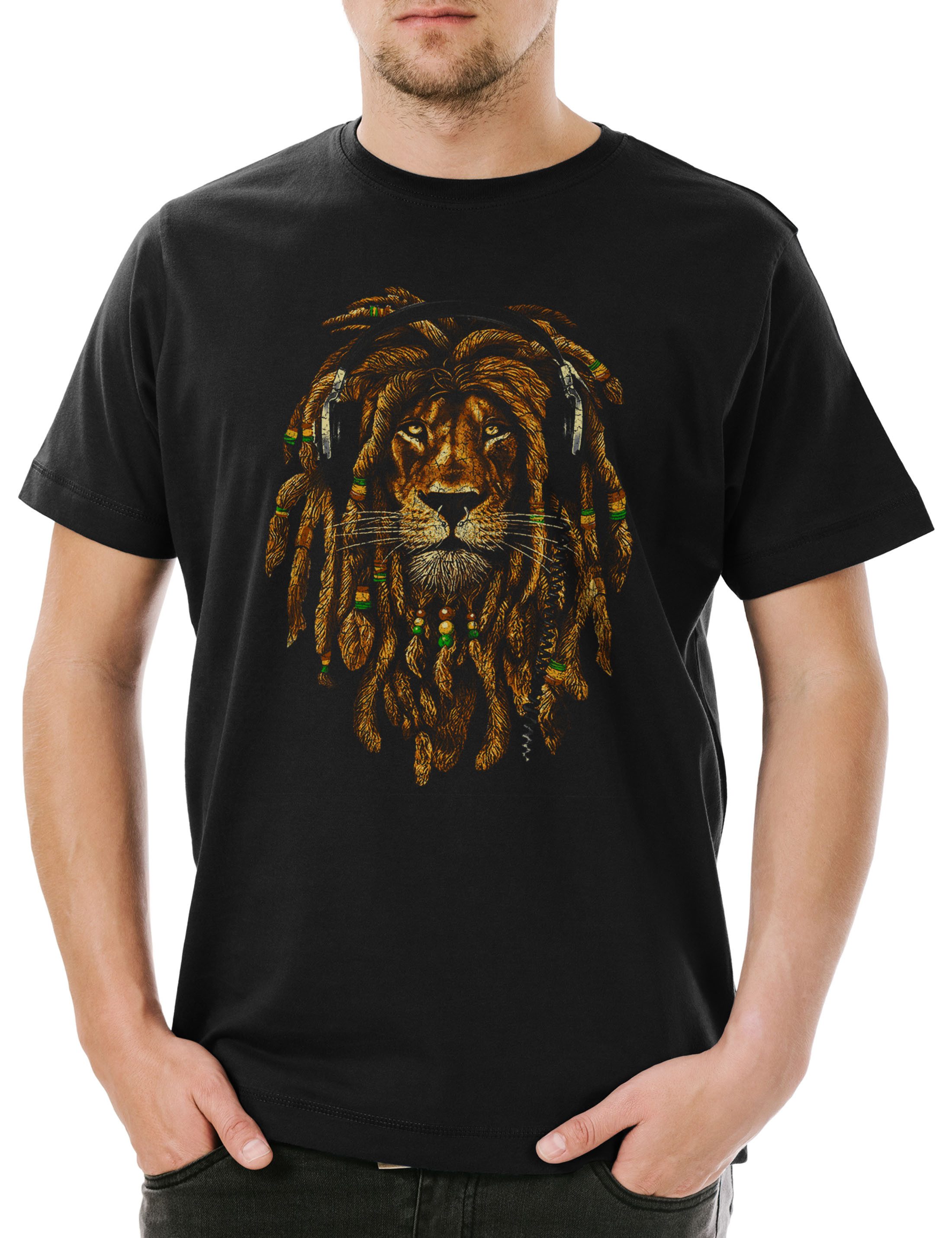 Urban Backwoods Print-Shirt Babylon Lion IV Herren T-Shirt Zion Music Jah Babylon Musik Jamaica (1-tlg) Reggae Marley Ska Jamaika