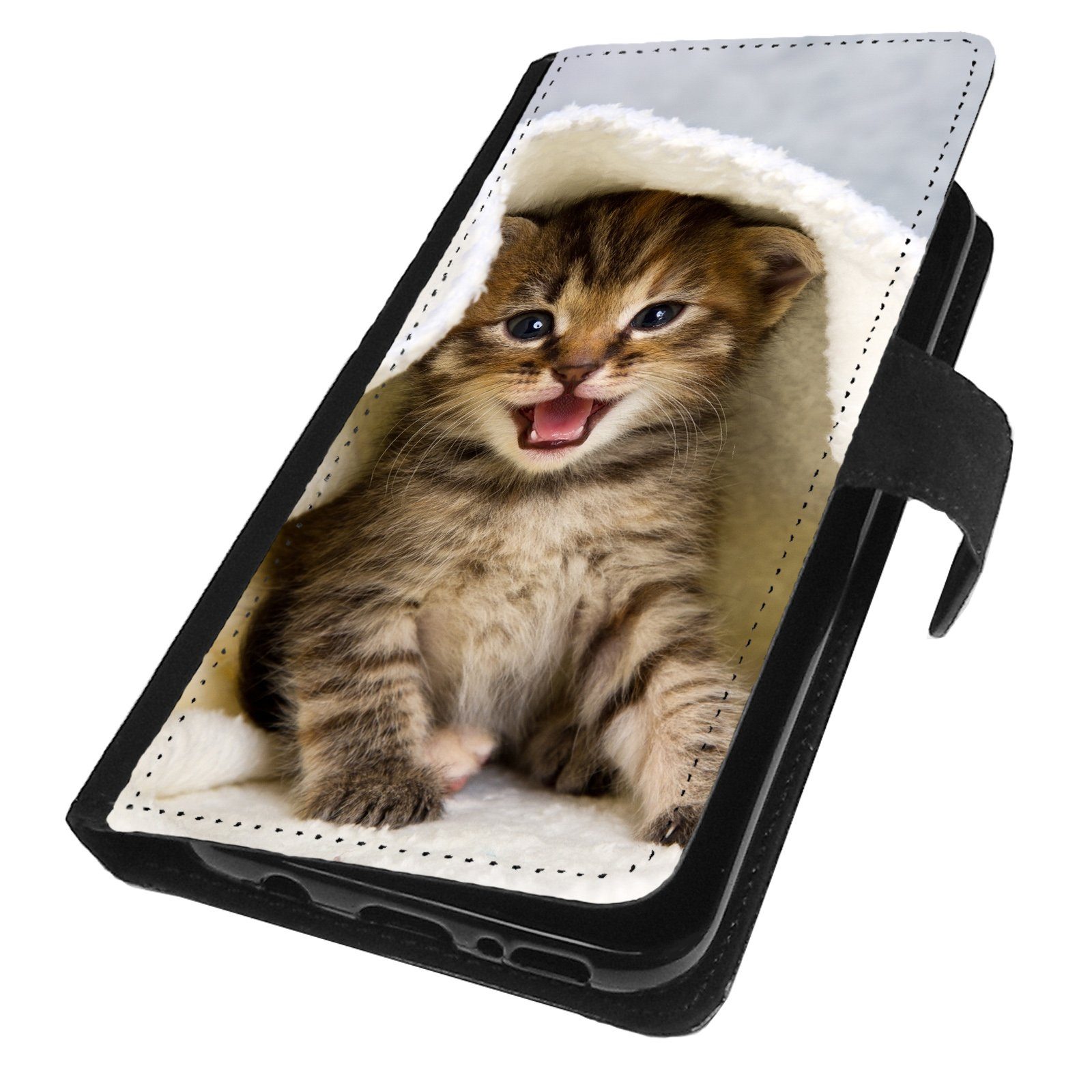 Traumhuelle Handyhülle MOTIV 271 Katze Kätzchen Kitte Schutz Hülle für Samsung Galaxy 5G, Handytasche Schutzhülle Flip Case Klapp Etui Cover Silikon