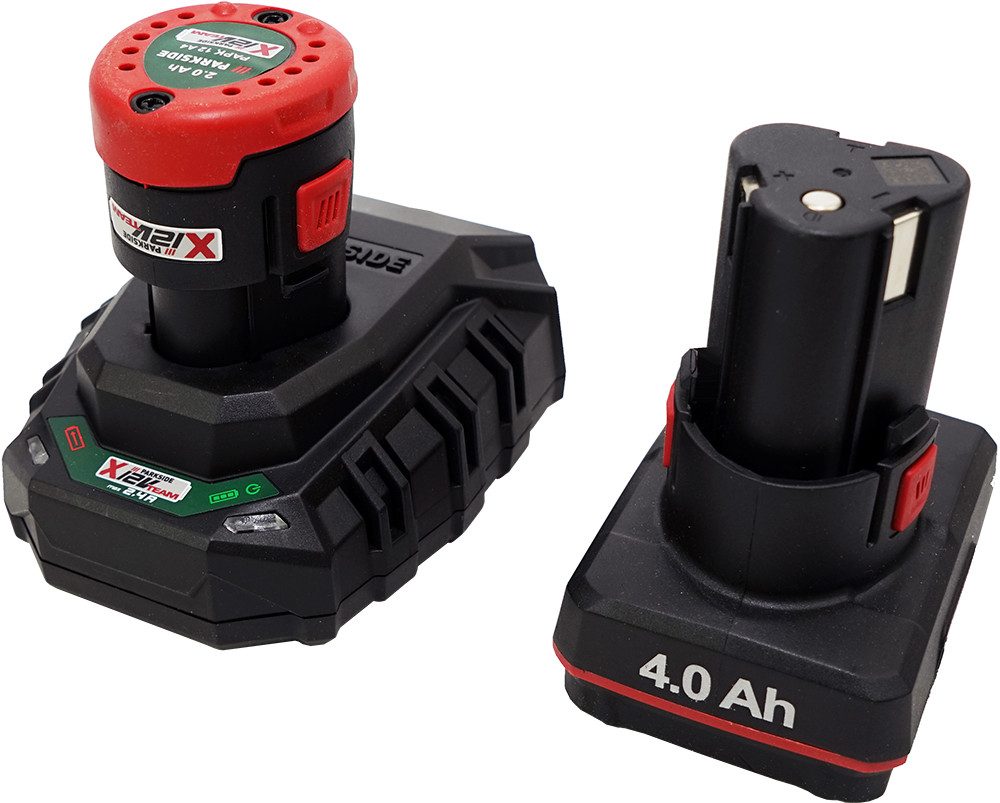 Parkside 12V Аккумуляторыet 2Ah + 4Ah PAPK Akku + 2,4A Ladegerät PLGK Akku-Set (12 V)