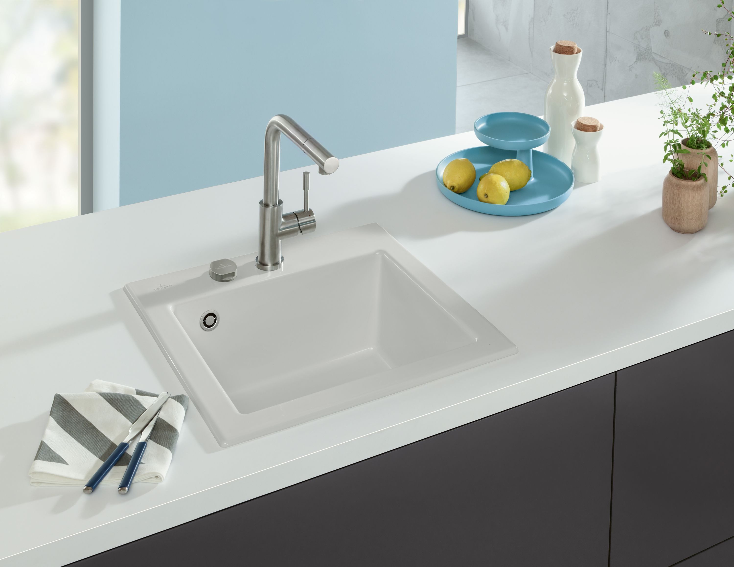 Thumbnail - Villeroy & Boch Einbauspüle Keramikspüle 331502KG, Subway 50 S - Hochwertige Küchenspüle