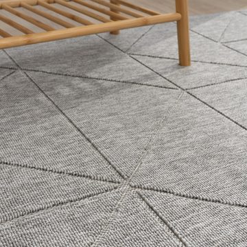 Outdoorteppich Teppich Balkon Wohnzimmer Abstrakt Geometrisch, Paco Home, Läufer, Höhe: 4 mm