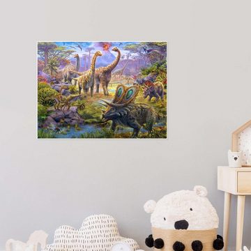 Posterlounge Poster Jan Patrik Krasny, Im Leben des Dinosauriers, Kinderzimmer Illustration