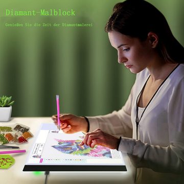 Gontence Schreibtischlampe Leuchttisch A4 Dimmbarer Leuchtplatte, mit USB Kabel, für Diamant Malerei, Designen Zeichnen Skizzieren Animation Zeichenbrett