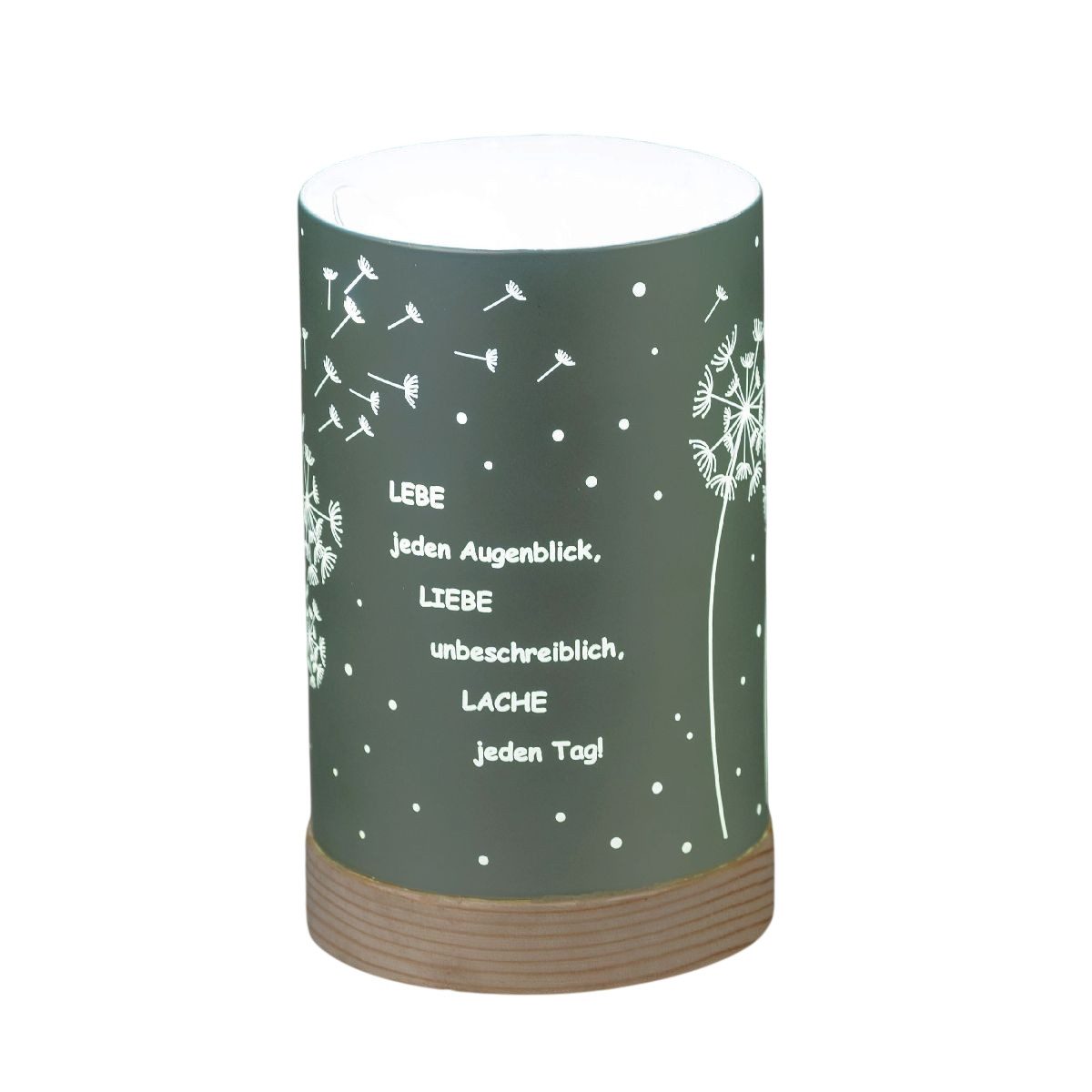 formano LED Dekolicht aus Glas mit Motiv und Spruch, LED fest integriert, Warmweiß