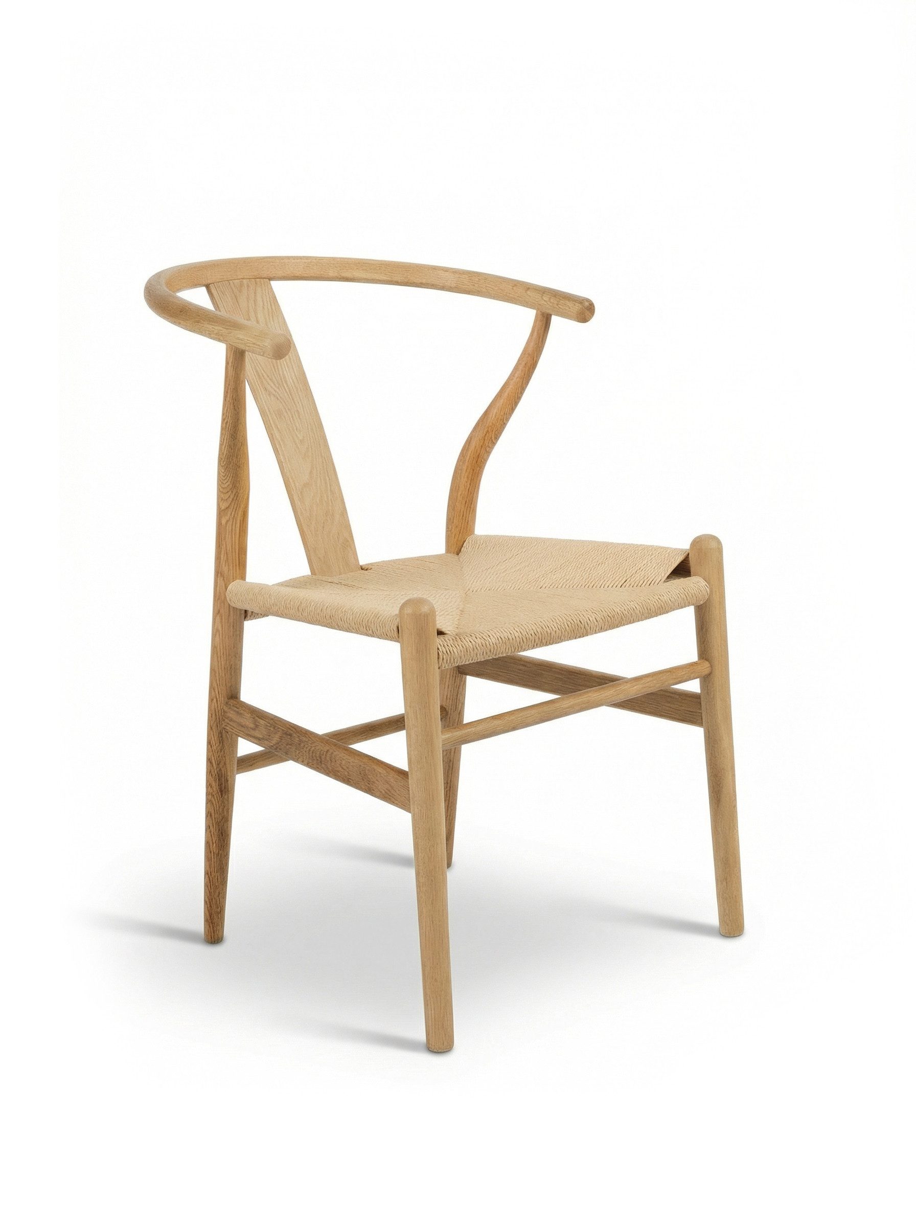 faee Esszimmerstuhl Favn, Gestell und Rücken Massivholz, Sitz aus Naturseil geflochten