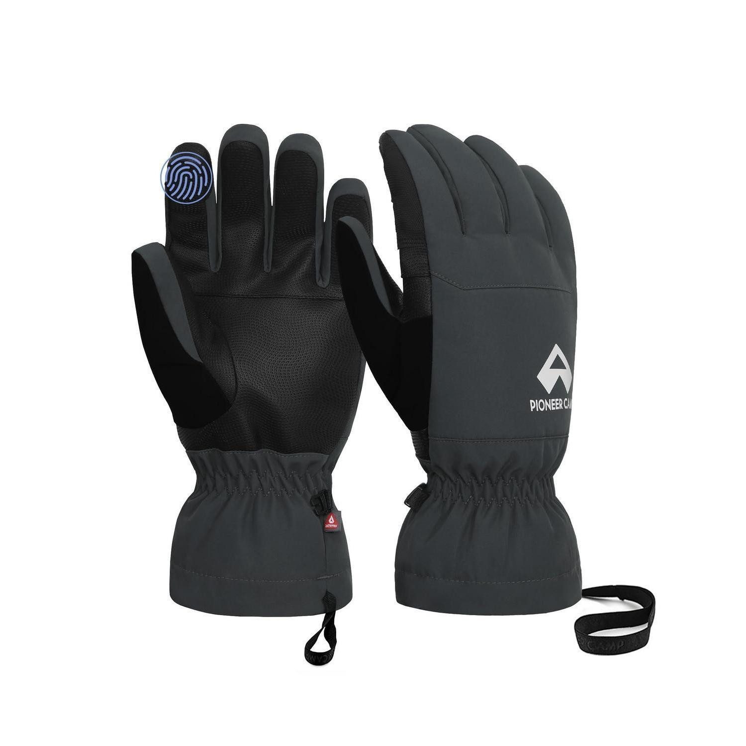 LuxusKollektion Skihandschuhe Skihandschuhe Grau XL Primaloft HIPORA Touchscreen (1-St)