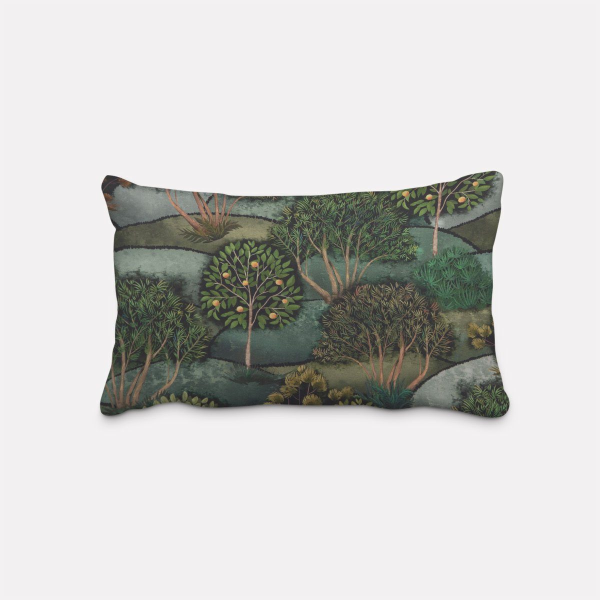 SCHÖNER LEBEN. Dekokissen SCHÖNER LEBEN. Kissenhülle Wald Bäume Landschaft günstig online kaufen